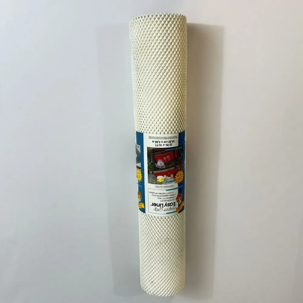 Super Grip Easy Liner Shelf Drawer Liner White 20' x 16ft Non Slip New Roll
